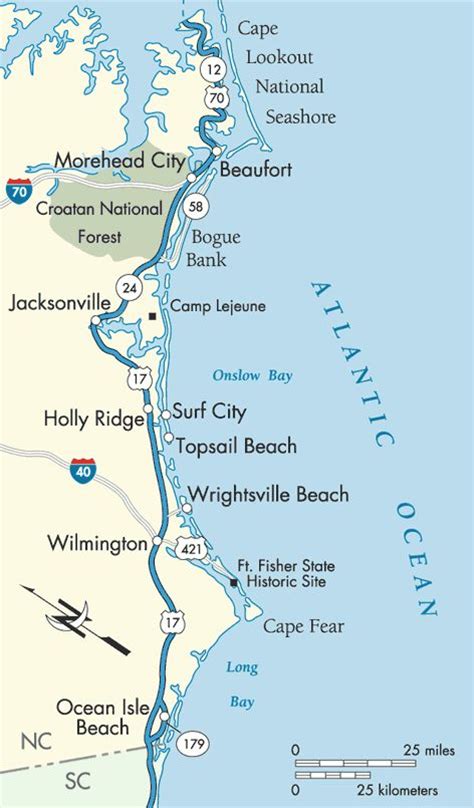35 Map Of Coastal North Carolina Maps Database Source