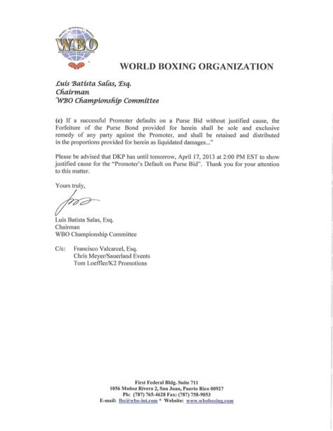 Being an educated agent, there is no such thing that i have done to dispute telekom malaysia berhad (tm). WBO | PURSE BID MARCO HUCK VS. OLA AFOLABI - SHOW CAUSE - WBO