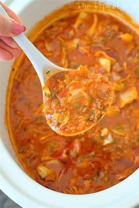 Slow Cooker Stuffed Cabbage Soup · The Typical Mom