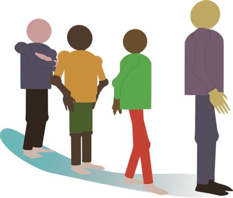 Image Of Different People Standing In Line Public Domain Vectors