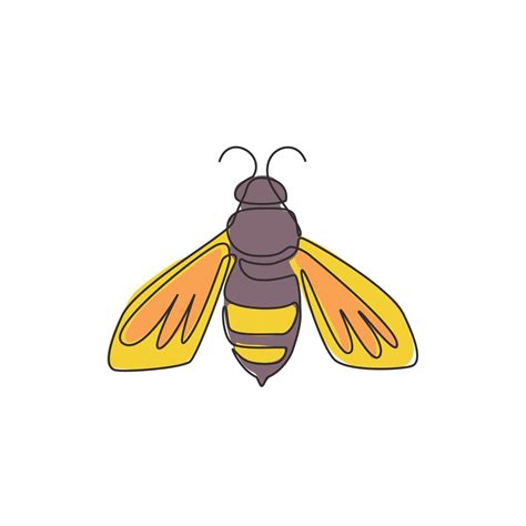 One Single Line Drawing Of Cute Bee For Company Logo Identity Honeybee Farm Icon Concept From