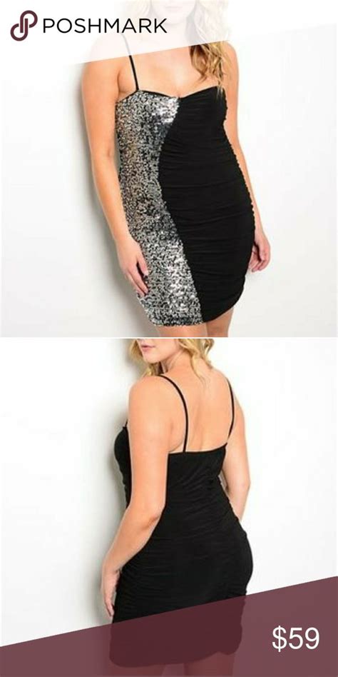 Black Silver Plus Size Dress Silver Plus Size Dresses Dresses Clothes Design
