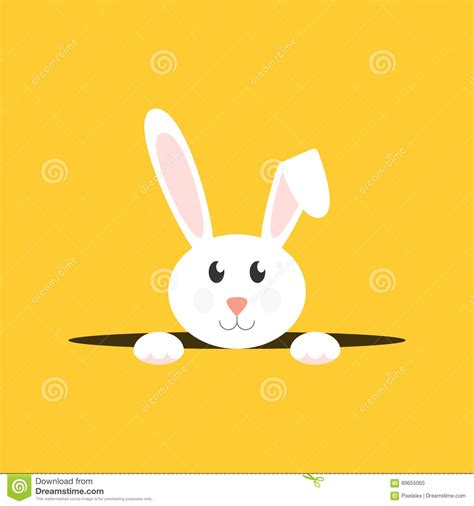 White Easter Bunny Stock Vector Illustration Of Card 89655065