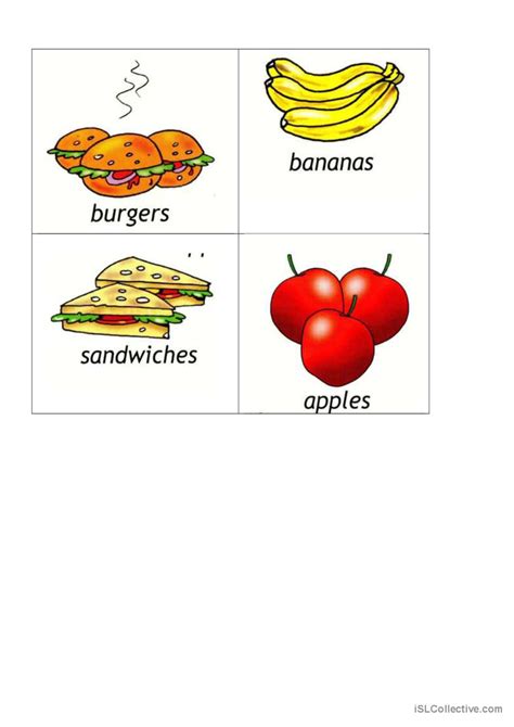 Food Picture Dictionary English Esl Worksheets Pdf And Doc