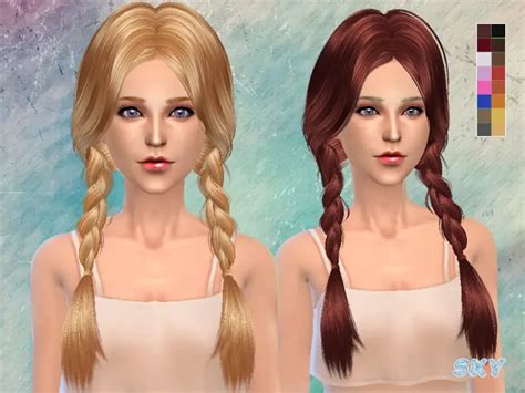Sims 4 Hairs The Sims Resource Double Braids Hairstyle K 129 By Skysims