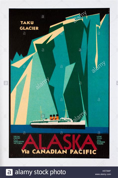 Vintage Canadian Ship Travel Poster High Resolution Stock Photography