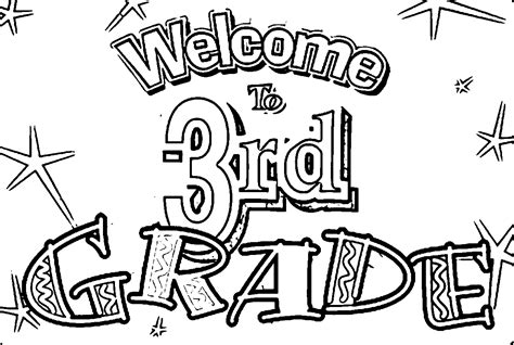 Welcome To 3rd Grade Coloring Page