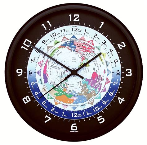 World Time Clock, Black Frame, 10" - Pilot Outfitters