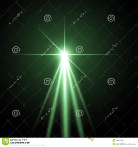Light With A Glare Green Color Stock Vector Illustration Of Flash