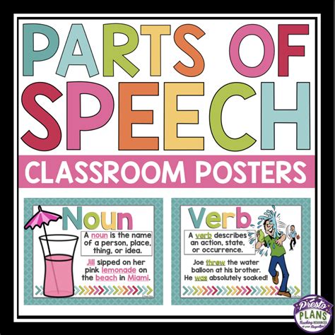 Parts Of Speech Poster Set Parts Of Speech Classroom Writing Riset