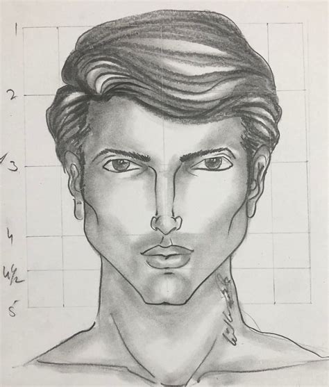 Front View Male Face 6b Shading