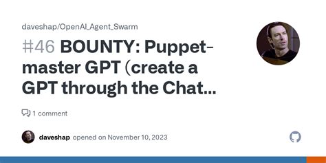 BOUNTY Puppet Master GPT Create A GPT Through The Chat Interface To