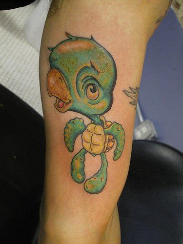 Funny Small Turtle With Big Head Tattoo Tattooimagesbiz