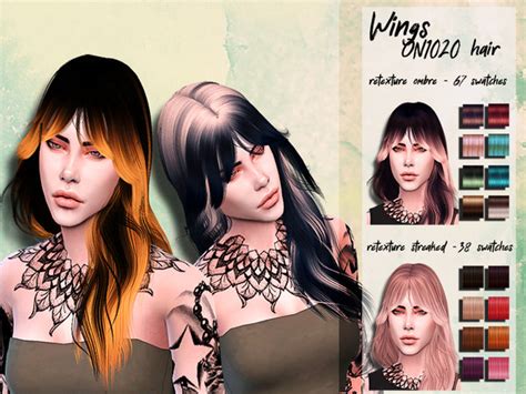 Female Hair Recolor Retexture Wings On By Honeyssims At Tsr Sims