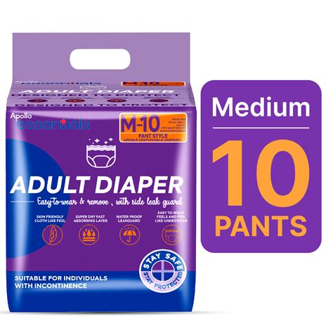Apollo Essentials Adult Diaper Pant Style Unisex Medium 10 Count Price