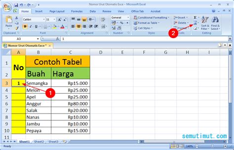 Cara Membuat Nomor Otomatis Di Excel Praktis Semutimut Tutorial Hp