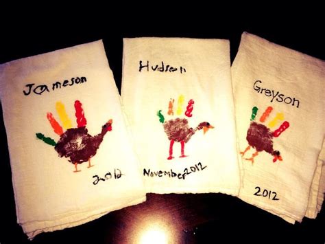 Hand Print Turkey Dish Towels T Shirt Paint And A Cotton Dish Towel