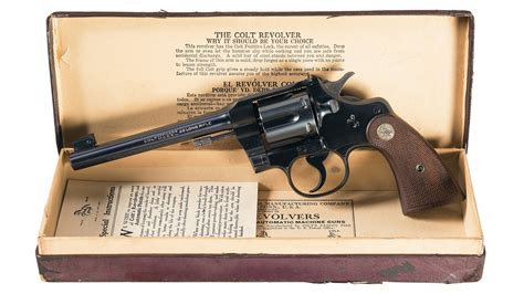 Pre Wwii Colt Officers Model 22 Target Revolver Wmatching Box Rock