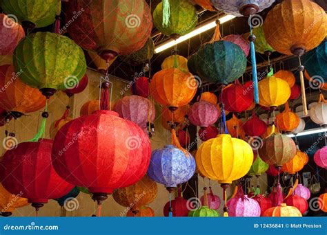 Colorful Chinese Lanterns Stock Image Image 12436841