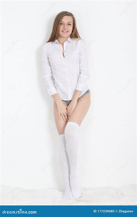 Girl In Panties And White Shirt Stock Photo Image Of Seductive