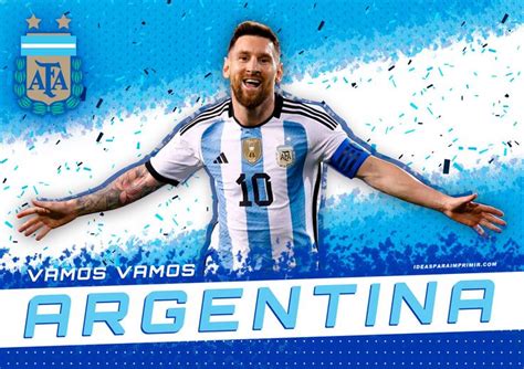 Poster Vamos Vamos Argentina Lionel Messi Escudo Afa Seleccion