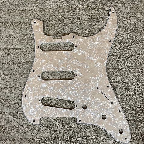 Fender Elite Stratocaster Pickguard Aged White Pearloid Reverb