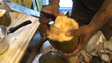 The easiest way to open the young thai coconut, is to use the tool called a cocojack. How to cut open Young Green Coconuts without losing your ...