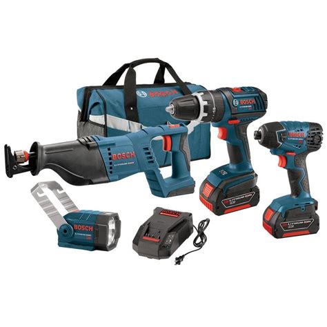 Bosch 18 Volt Lithium Ion Cordless Power Tool Combo Kit 4 Tool