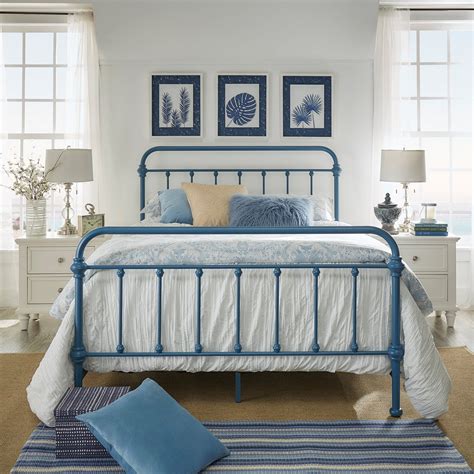 Weston Home Nottingham Metal Spindle Bed Wrought Iron Beds Blue