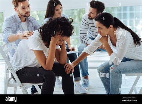 Professional Female Psychologist Comforting Her Patient Stock Photo Alamy