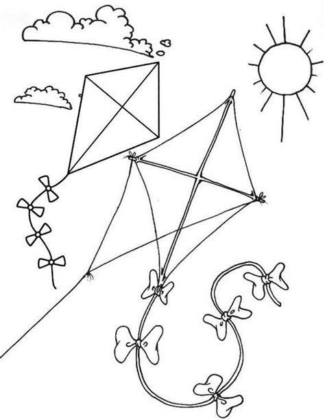 All you need is a little bit of wind to go on a kite flying adventure, but if that's not possible here are some high flying kite coloring pages to check out! Sunny Flying Kite Themed Coloring Page For Kids in 2020 ...