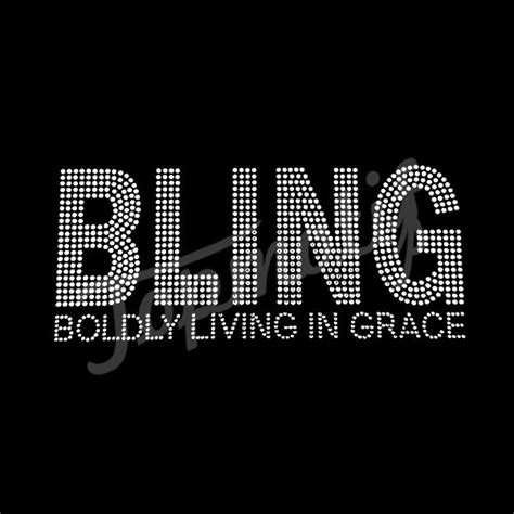 Bling Boldly Living In Grace Crystal Rhinestone Hot Fix Motif Iron On