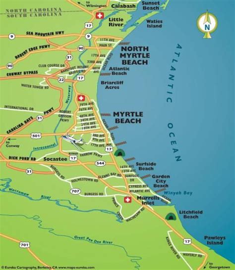 Map Of Myrtle Beach Area Ailina Laurette