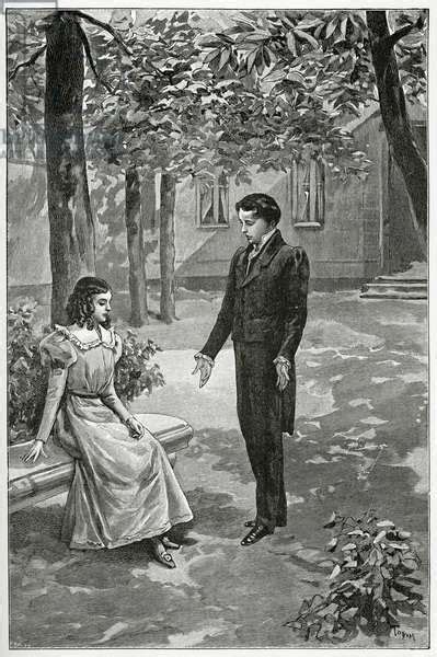 Image Of Victor Hugo Declaring His Love To Adèle Foucher 19th Century