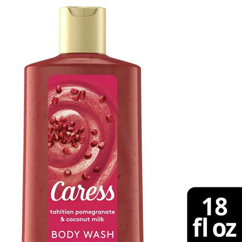 Caress Exfoliating Body Wash Tahitian Pomegranate And Coconut Milk 18 Fl