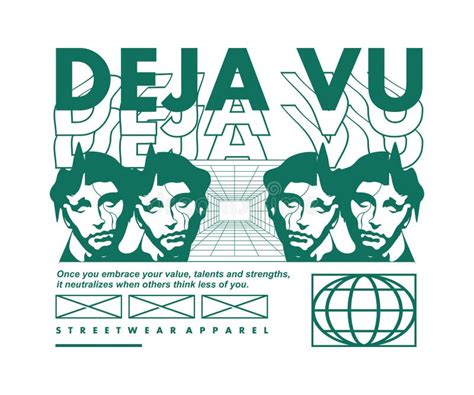 Deja Vu People Illustration T Shirt Design Vector Graphic Typographic