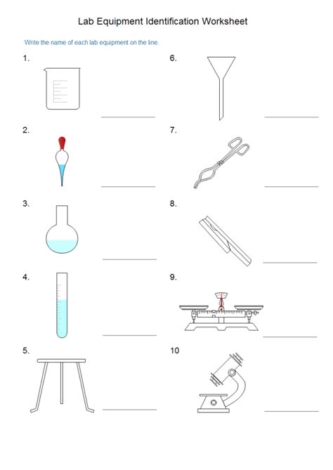 Lab Equipment Worksheet Free Lab Equipment Worksheet Templates