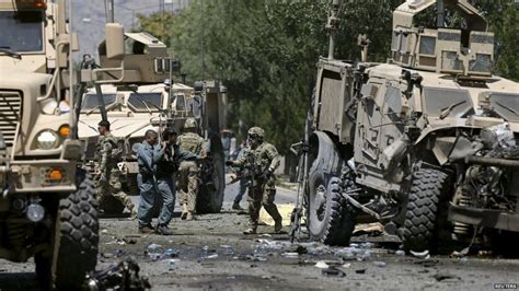 Afghan Conflict Kabul Civilians Hurt In Attack On Nato Convoy Bbc News