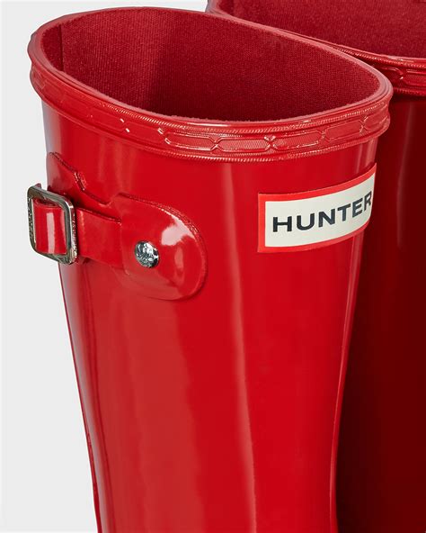 Hunter Original Kids Gloss Rain Boots In Red Military Red Lyst