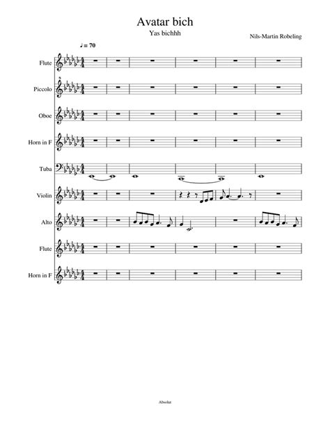 Avatar Theme Sheet Music For Violin Flute French Horn Tuba And More