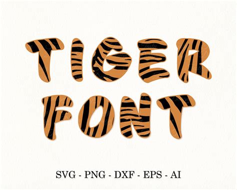 Tiger Font Svg Wild Animal Alphabet Cut File Wildcats Svg Etsy