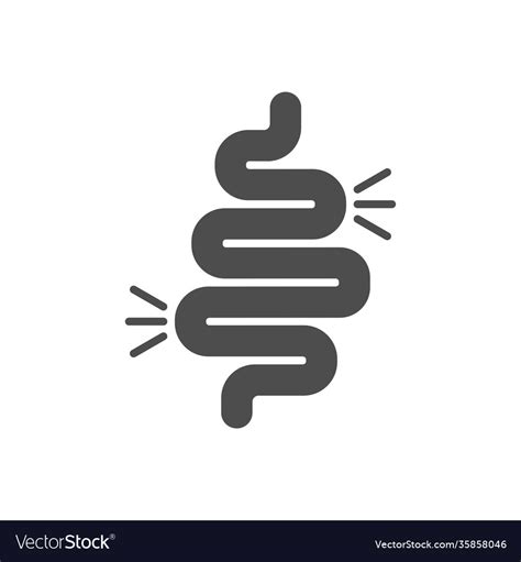 Gut Constipation Icon In Flat Style Colitis Vector Image