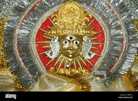 Golden Face With Sun Rays Surya God Surya Temple Jaipur Rajasthan India