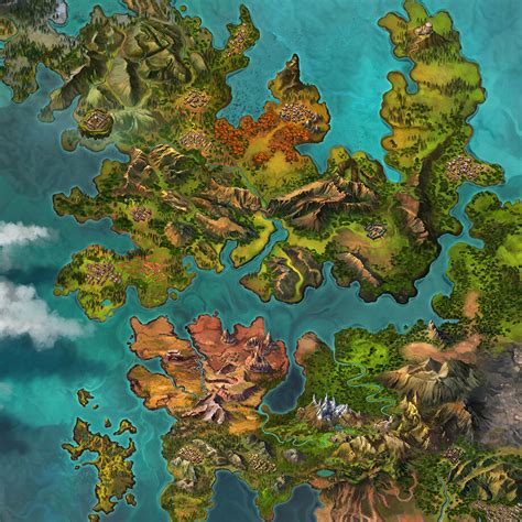 Artstation World Map Zhang Jie Fantasy Art Landscapes