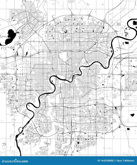 Map Of The City Of Edmonton Canada Stock Illustration Illustration