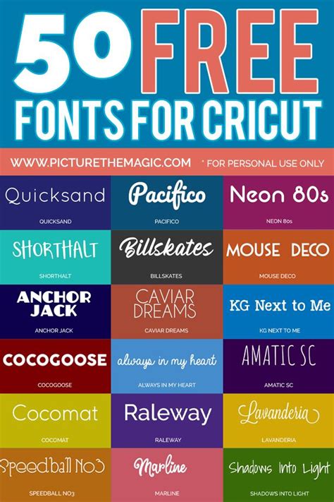 50 Free Fonts For Cricut For Personal Use Only Also Works With