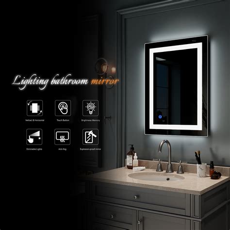 Ktaxon 32x24 Led Lighted Bathroom Wall Mounted Mirror Vanity Or Bathroom Wall Hanging
