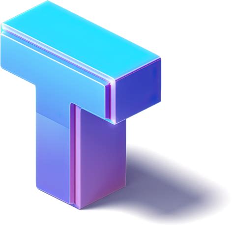 Letter T 3d Isometric 12488006 Png