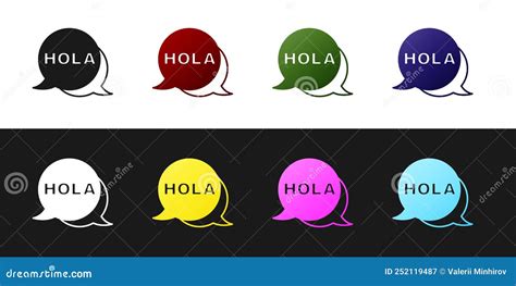 Establecer Un Icono Hola Aislado En Fondo Blanco Y Negro Vector Stock