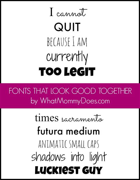 Fonts That Look Good Together What Mommy Does